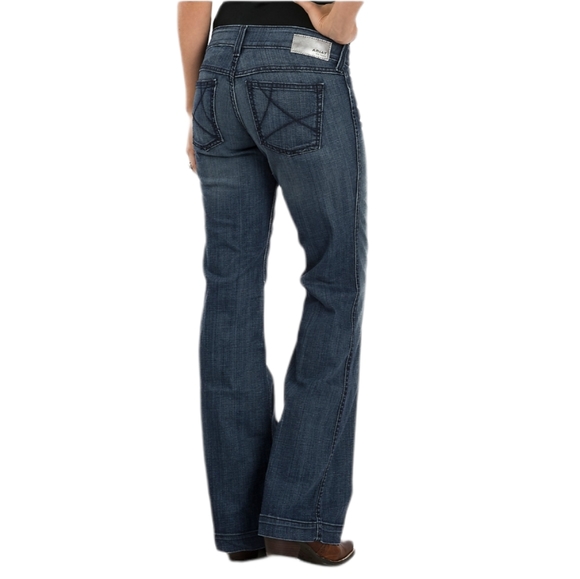 Ariat Denim - ARIAT Ella Bluebell mid-rise trouser wide leg cowgirl riding jeans sz 31R